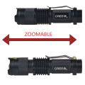 3 modes Flashlight 3W 300LM Torch Adjustable Focus Zoom Light Black